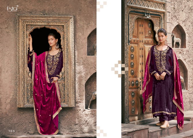 Naqush By Esta Silk Velvet Designer Wedding Salwar Suits Wholesale Shop In Surat